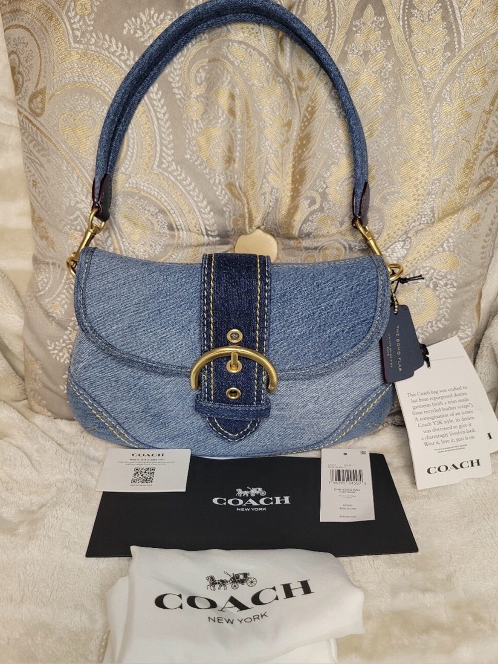 COACH RE-EDITION DENIM SOHO FLAP BAG CR737